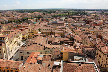 Verona Italy 09/03/2023. Red tiled roofs in the city of Verona.