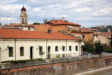Obraz premium Verona Italy 09/03/2023. Red tiled roofs in the city of Verona.