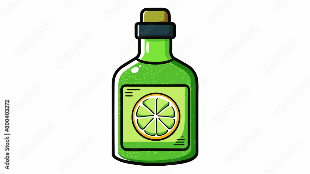 Poster a bottle of lime essential oil with a label showcasing the vibrant green liquid inside. its scent is