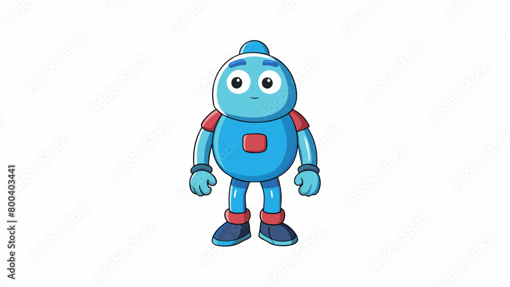 Poster A character from a popular cartoon made of soft rubbery material and designed to be stretchable and flexible.  on white background . Cartoon Vector.
