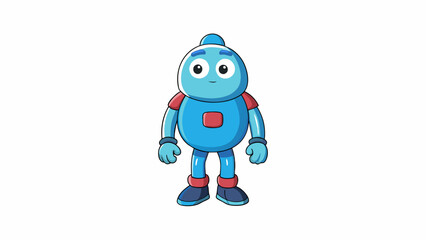 A character from a popular cartoon made of soft rubbery material and designed to be stretchable and flexible.  on white background . Cartoon Vector.