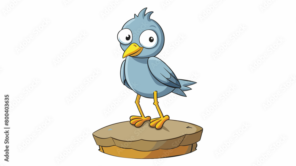 Poster a comicallooking bird balancing on a rocky cliff its round body and short legs making it appear a bi
