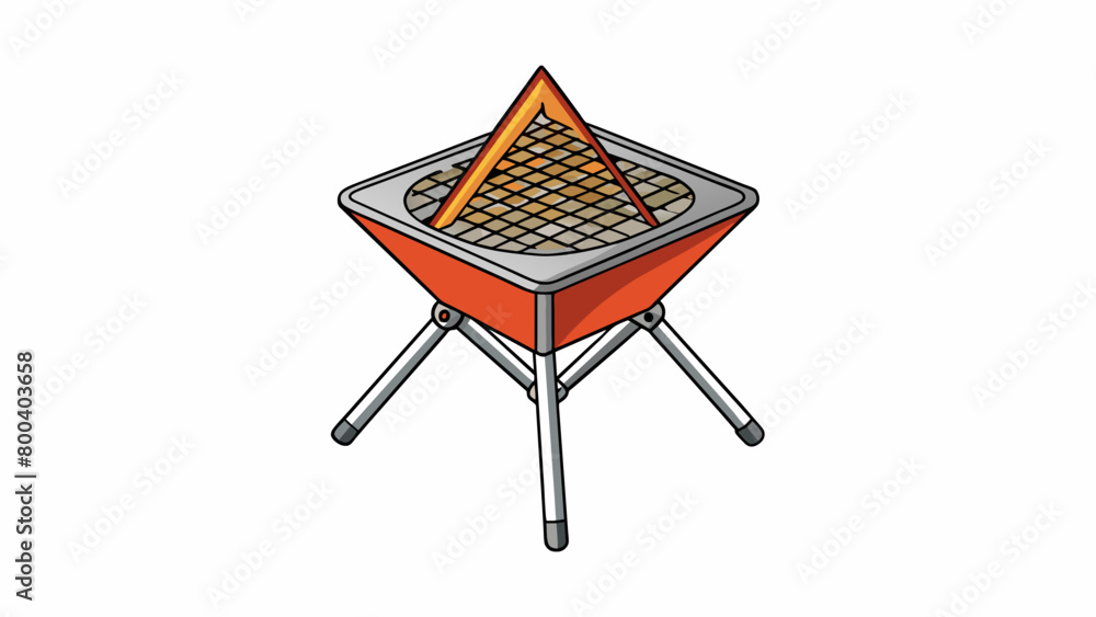 Poster a compact campfire grill made of lightweight heatresistant material such as aluminum or titanium. it