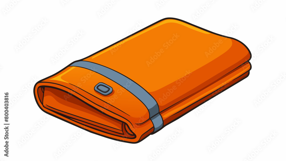 Poster a compact waterproof blanket with a bright orange color that can be easily spotted in the wilderness