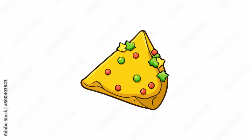 Aufkleber a crisp golden tortilla chip smothered in a layer of bright yellow corn salsa with specks of y jalap