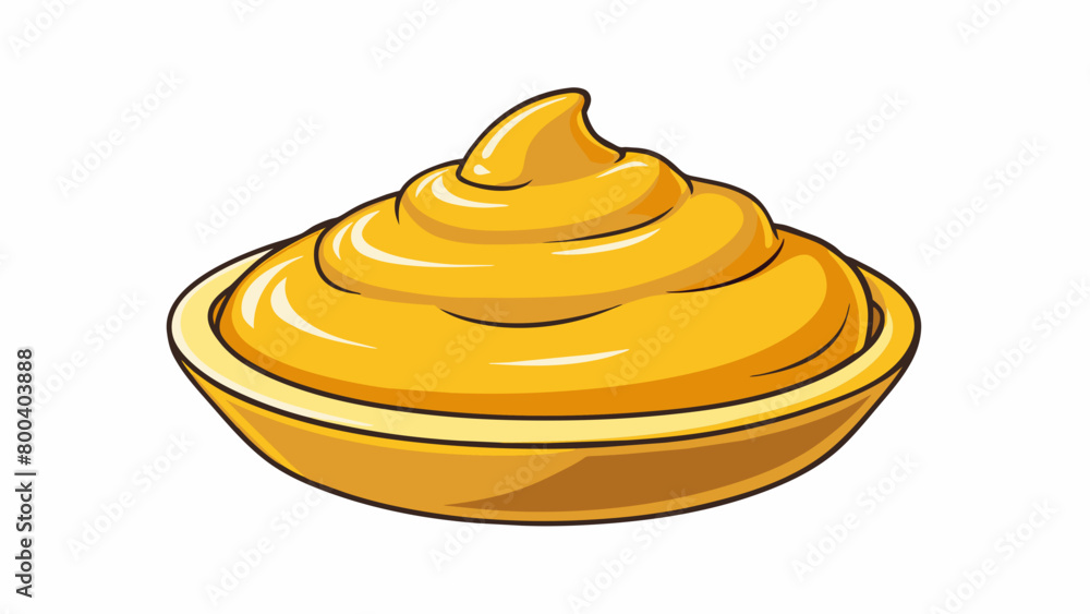 Poster a decadent sauce with a rich yellow color and a velvety texture. it has a strong savory smell and a 
