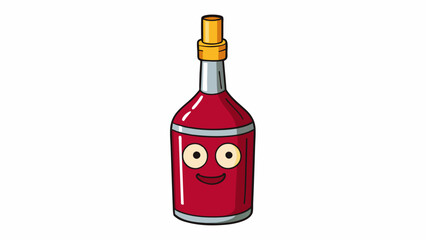 A dark vinegar with a sharp taste made from red wine and used in salad dressings and marinades.  on white background . Cartoon Vector.