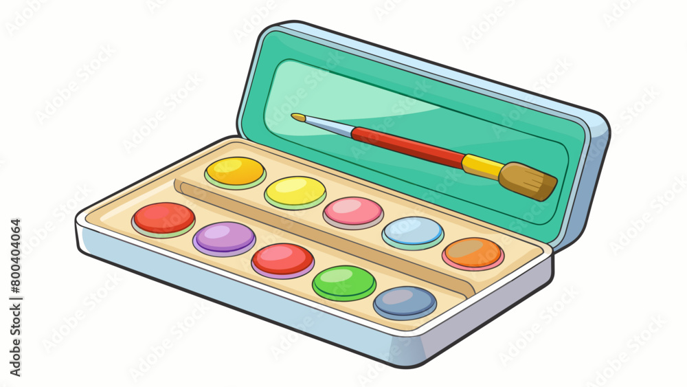 Poster a finger paint set with a palette of eight pastel shades packaged in a sy plastic carrying case. the