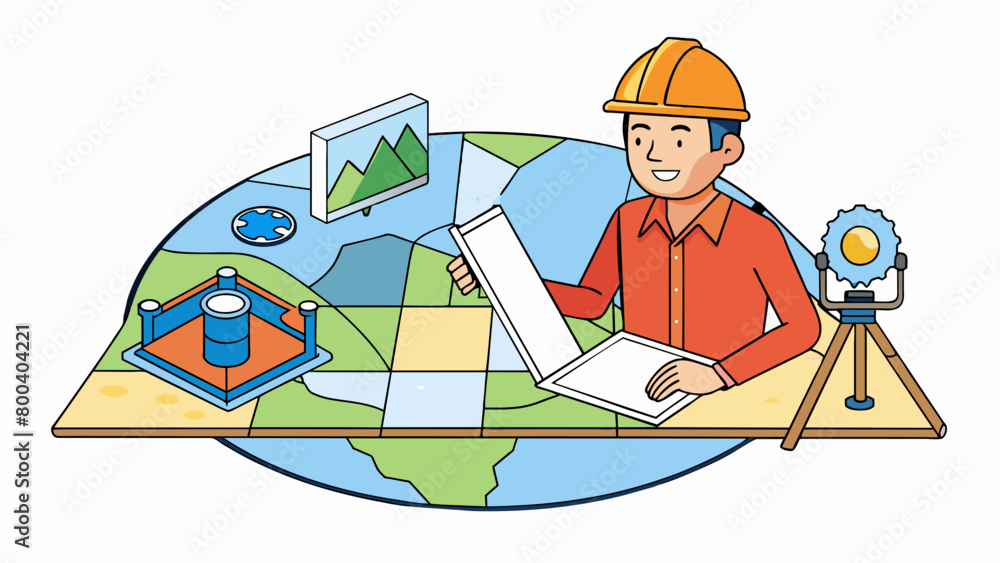 Aufkleber a geologist may use satellite imagery and topographic maps to analyze land formations and identify p