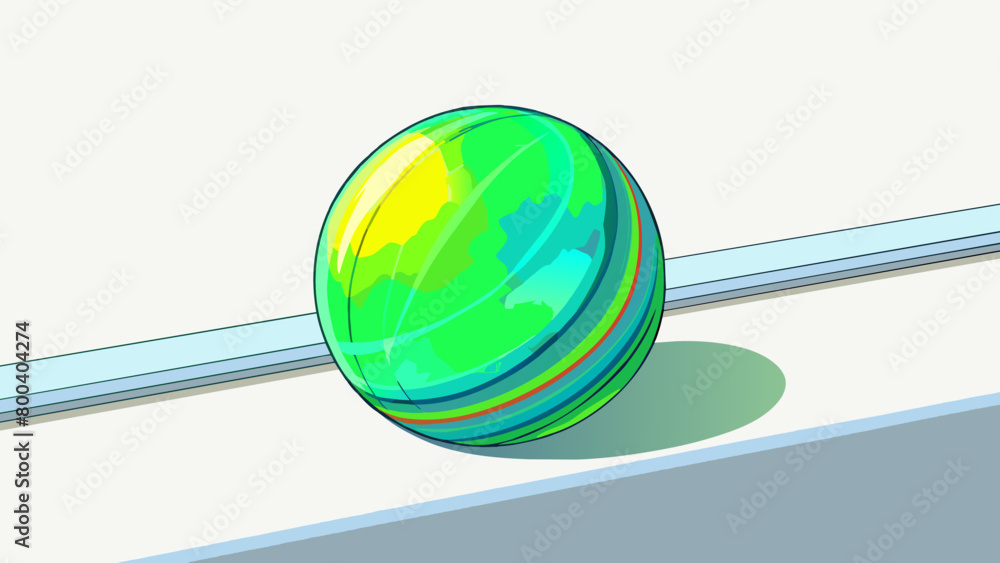 Poster a green marble sits on the edge of a windowsill catching the sunlight and reflecting a rainbow of co