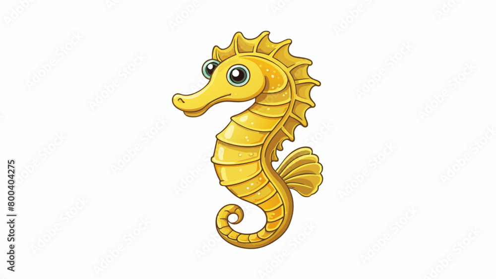 Poster a golden seahorse shimmering with the same metallic hue as the suns rays its body slender and flexib