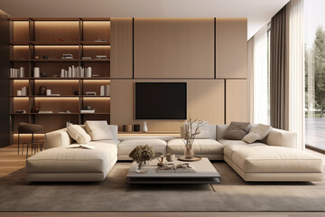 Modern Contemporary living room interior.