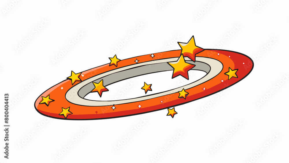 Aufkleber A hazy ring of stars that seem to encircle a dark void in space. The stars are mostly red and orange in color indicating that they are older and. Cartoon Vector.