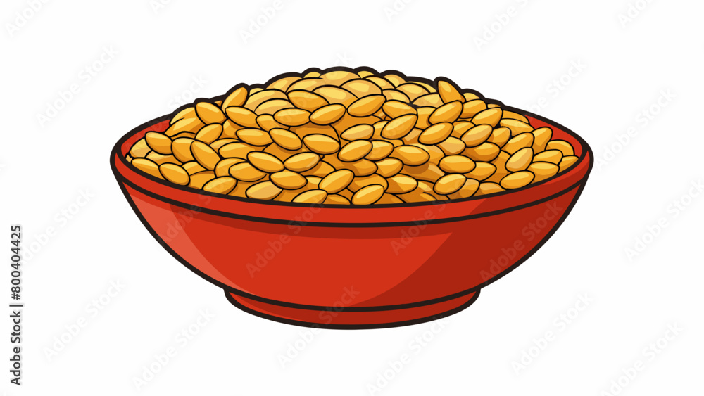 Poster A highly nutritious grain with a slightly chewy texture when cooked. Its small beadlike appearance adds a unique touch to any dish.  on white. Cartoon Vector.
