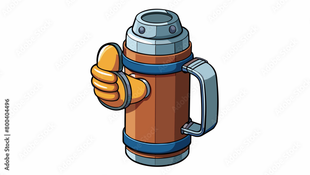 Poster a heavyduty doublewalled metal thermos made for those who work outside in extreme temperatures. its 
