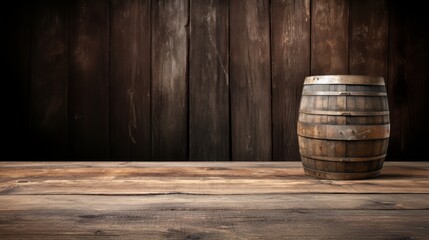 An evocative image of a lone rustic barrel on a wooden surface, suggesting themes of authenticity and age-old tradition