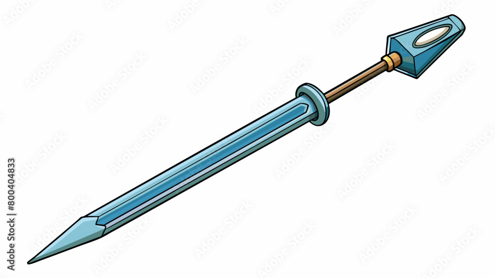 Poster A long metal instrument with sharp pointed ends on both sides used for holding and manipulating objects in a dissecting tray during scientific. Cartoon Vector.