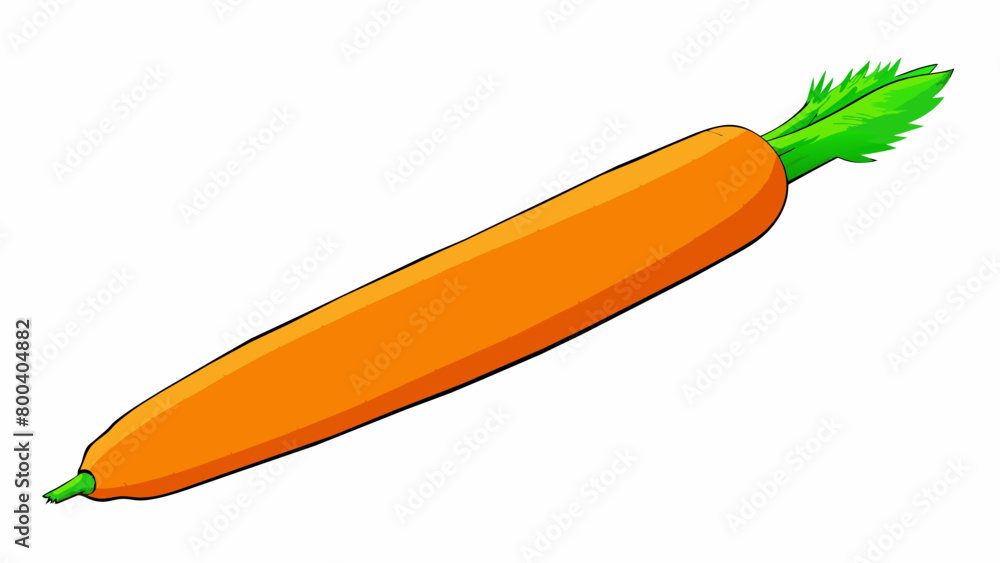 Leinwandbilder a long thin vegetable with a vibrant orange color and a feathery green top. its surface is smooth an