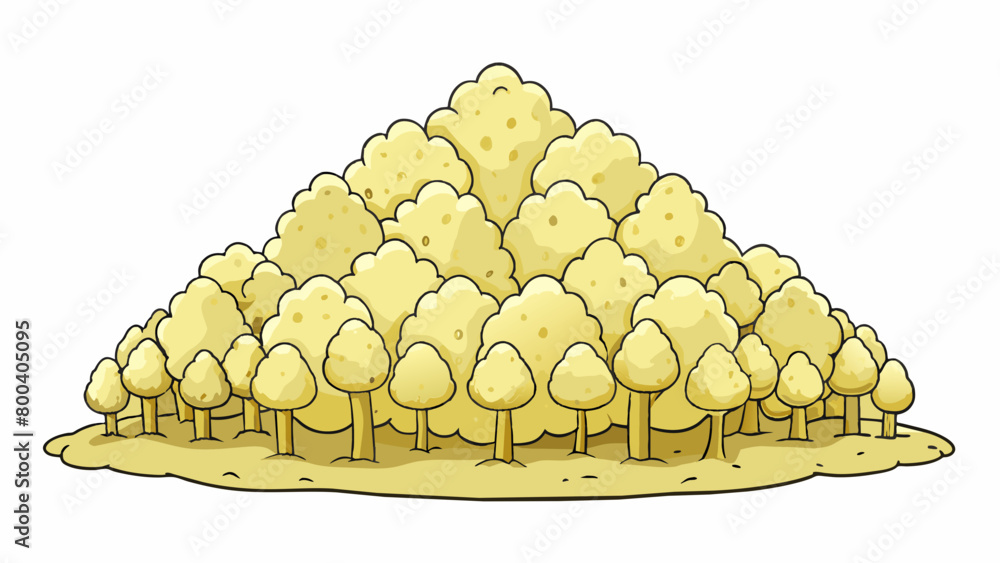 Poster a mound of tiny ivory trees with edible trunks and a sy fibrous texture reminiscent of driftwood. on