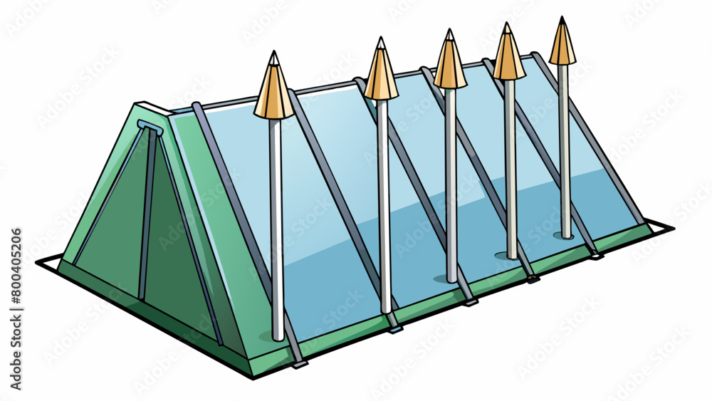 Poster a pack of highstrength tent stakes made of lightweight aluminum. features a pointed tip for trating 