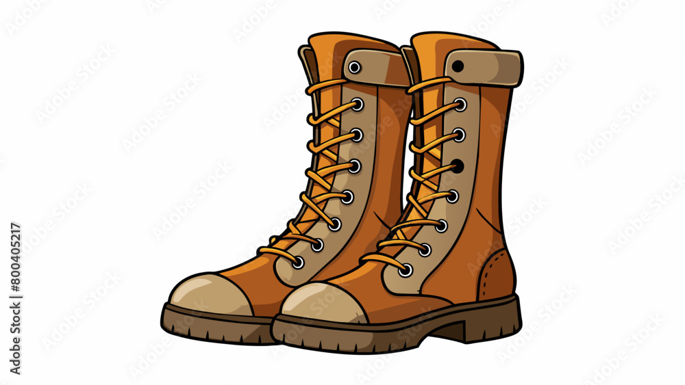 Poster a pair of kneehigh boots made of faux leather with sy soles and laceup fronts for a secure fit. the 
