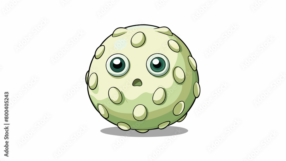 Poster a pale ghostly orb with a bumpy surface resembling a ghostly otherworldly fruit. on white background