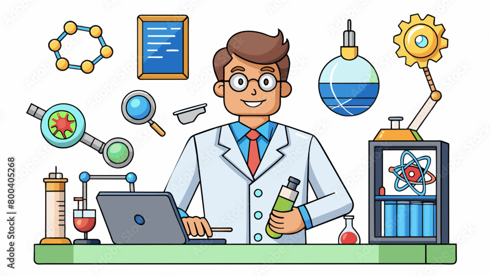Poster a physicist is a visionary who explores the frontiers of science and technology. they work on tinged