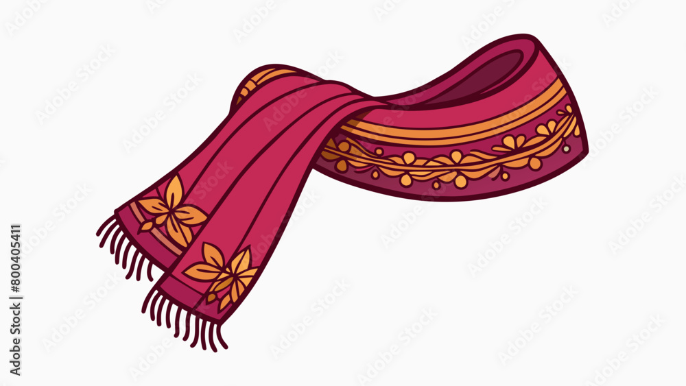 Poster a plumcolored scarf made of soft cashmere and adorned with intricate embroidery. the deep shade of p
