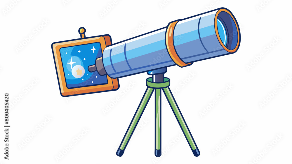 Aufkleber a portable telescope about the size of a large water bottle with a retractable antenna attached to a