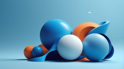 easter eggs on blue background