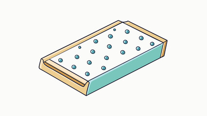 A rectangular folded sheet of paper with small holes punched into it. When p over a glass the paper acts as a barrier preventing larger particles from. Cartoon Vector.