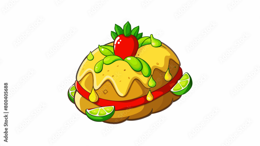 Poster a shining buttery cob adorned with a sprinkling of vibrant red and green peppers and a drizzle of ta