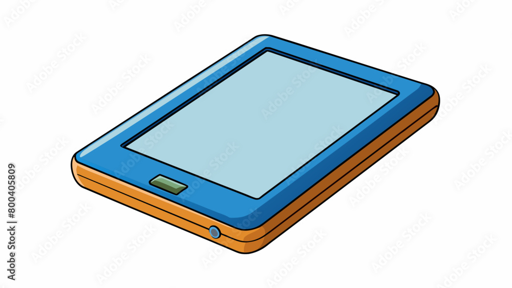 Poster A sleek modern ebook device with a crisp highresolution screen. It is slim and lightweight making it easily portable for reading on the go.  on. Cartoon Vector.