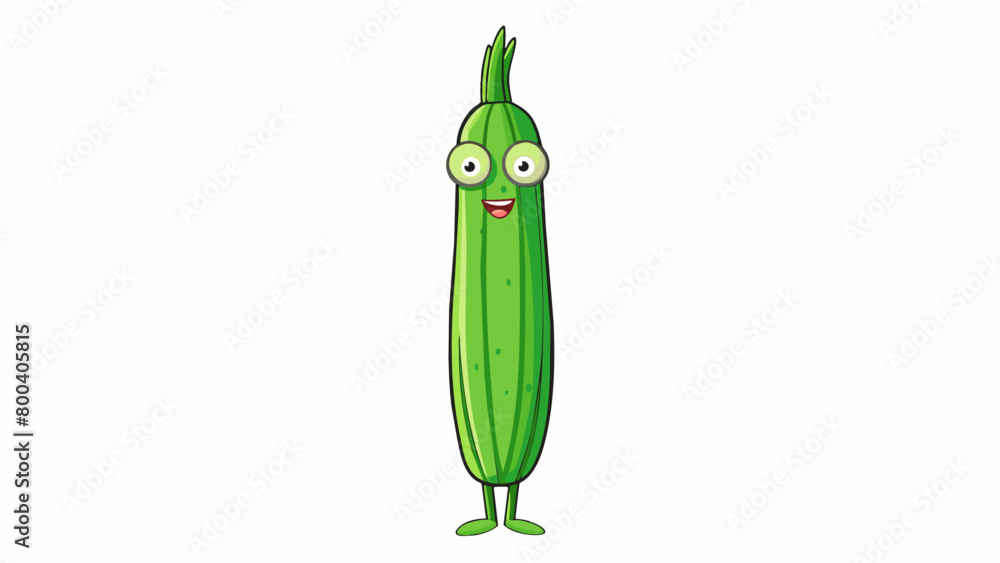 Poster a slender elongated vegetable with a vibrant green color and a pointed tip resembling a slender swor