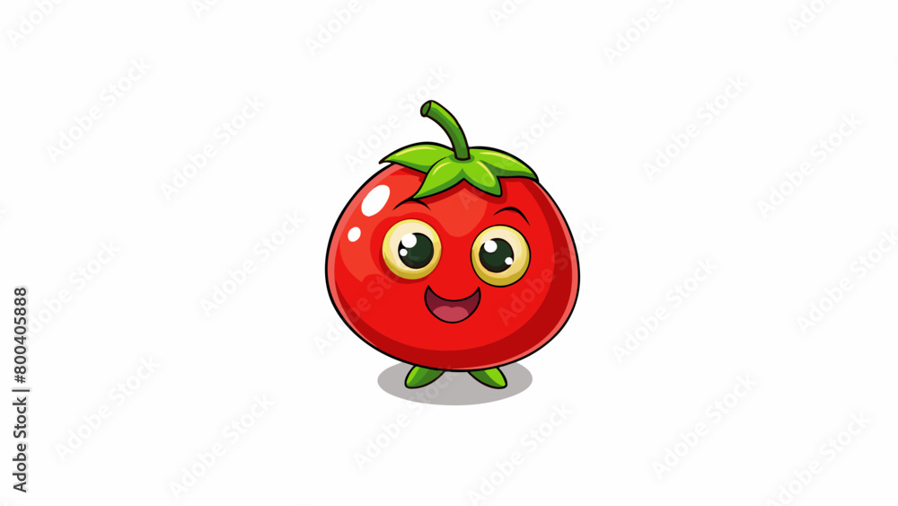 Poster a small cherrysized tomato that has a bright red hue and is bursting with a sweet almost candylike f