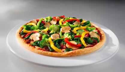 Grüner Garten, Pizza, Gemüse, paprika, Champignons, 
