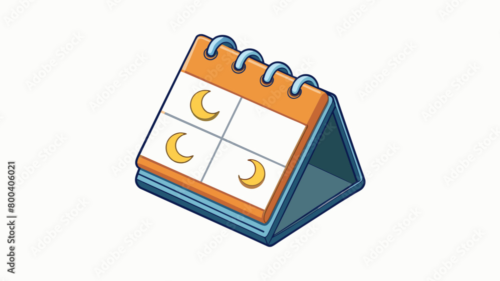 Aufkleber A small pocket calendar consisting of a stack of thin lightweight pages. The front cover has a simple design with the year and months listed while the. Cartoon Vector.