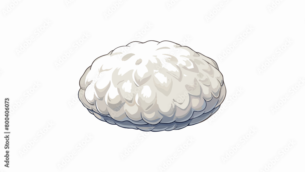 Aufkleber A small white grainlike object that can easily be held in the palm of your hand. It has a soft smooth texture and is often used as a base for meals. Cartoon Vector.