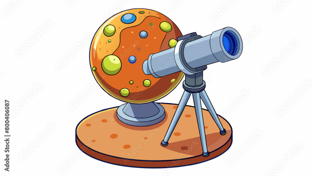 Sticker a small telescope mounted on a spacecraft orbiting a distant planet. its specialized lenses allow it