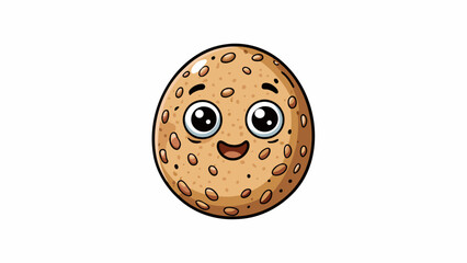 Fototapeta premium A small round bean with a speckled black and white pattern and a firm smooth skin. It has a nutty slightly sweet flavor and a satisfying hearty. Cartoon Vector.