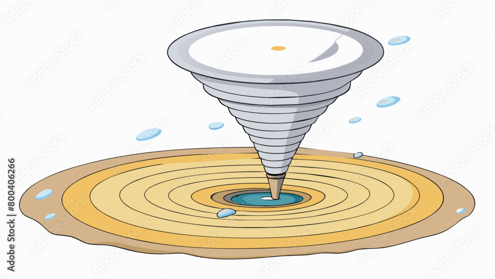 Aufkleber A swirling otherworldly vortex hovering above a barren wasteland. The only way to achieve a holeinone is to launch the golf ball into the vortex where. Cartoon Vector.
