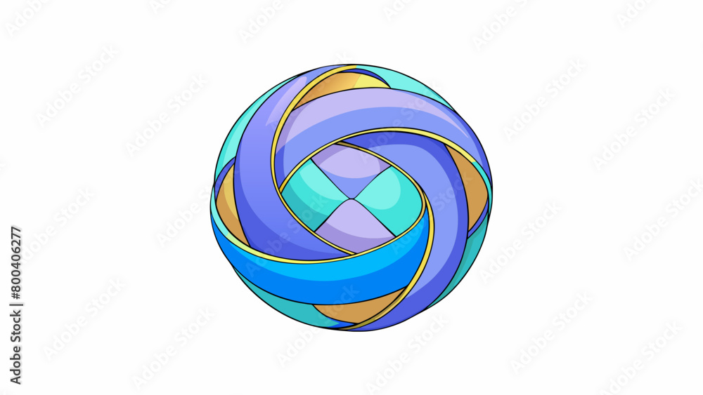 Poster a strange twirling shape resembling a flattened globe with a vibrant blue center surrounded by thick