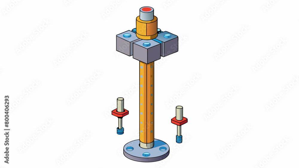Poster A sy metal pole with multiple segment parts that can be easily connected together to replace a broken tent pole. It also comes with a small toolkit. Cartoon Vector.