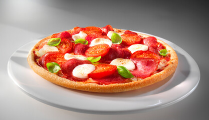 Italia, Pizza, Salami, Tomaten, Mozzarella, Käse, 