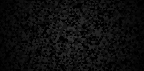 Vector geometric seamless technology gray and black triangle background. Abstract digital grid light pattern black Polygon Mosaic triangle Background, business and corporate background.