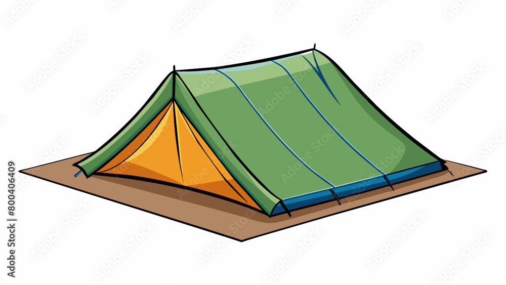 Poster A tent footprint is a durable and tearresistant sheet that is p under a tent to provide an extra layer of protection from sharp rocks branches and. Cartoon Vector.