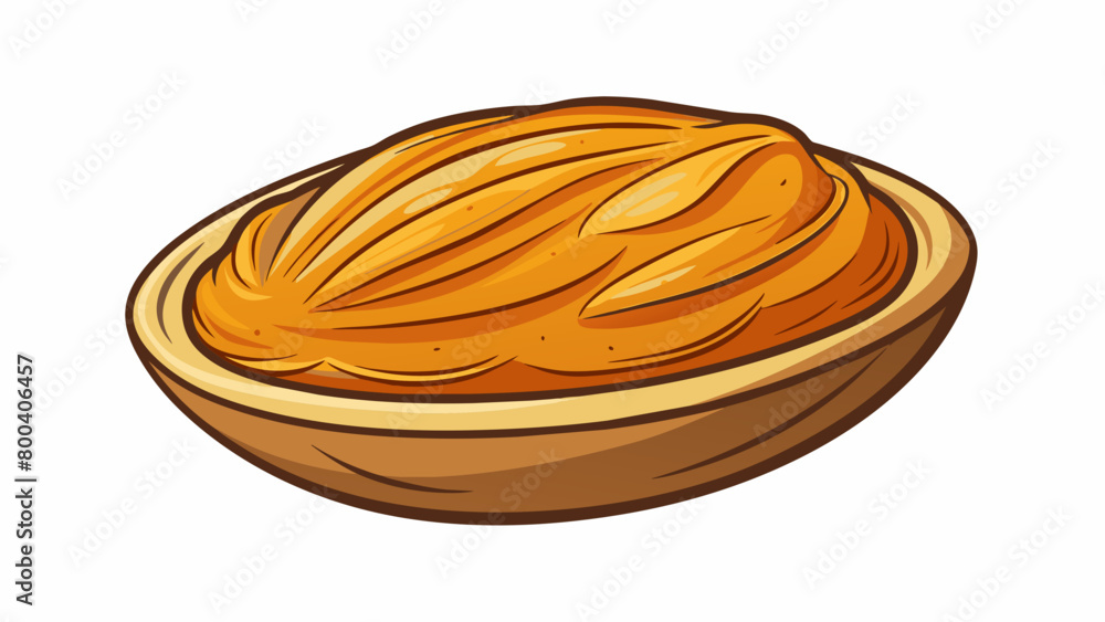 Poster a thick and velvety spread with a deep golden brown hue and a strong almond scent. it has a slightly
