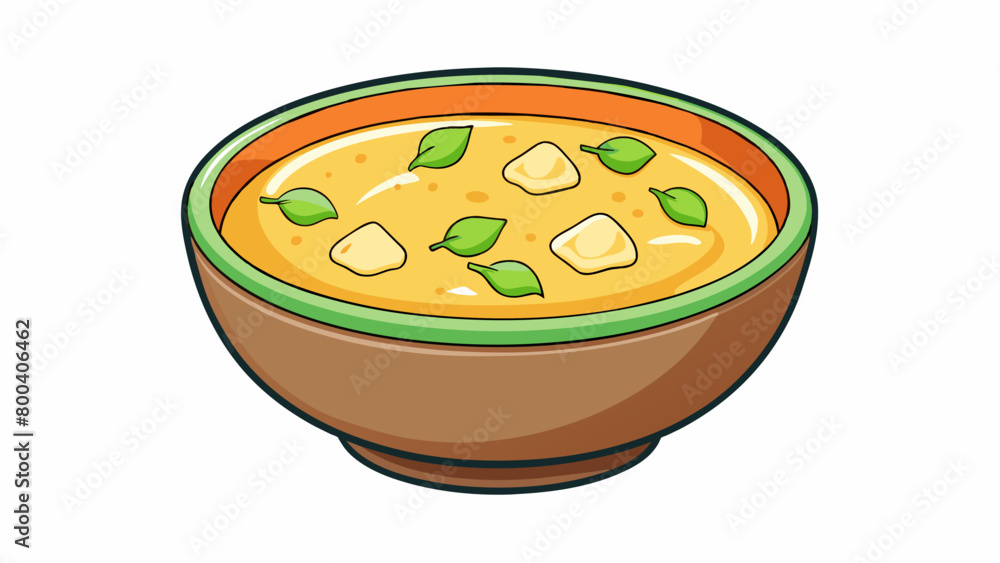 Poster a thick creamy soup with chunks of tender vegetables a hearty and satisfying meal. the soup is thick