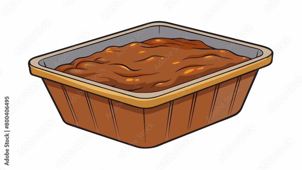 Poster a thick viscous liquid stored in a plastic tub with a dark amber hue. its texture is sticky and take