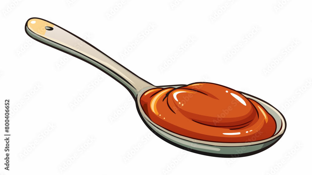 Aufkleber A velvety smooth sauce that coats the back of a s when dipped in.  on white background . Cartoon Vector.